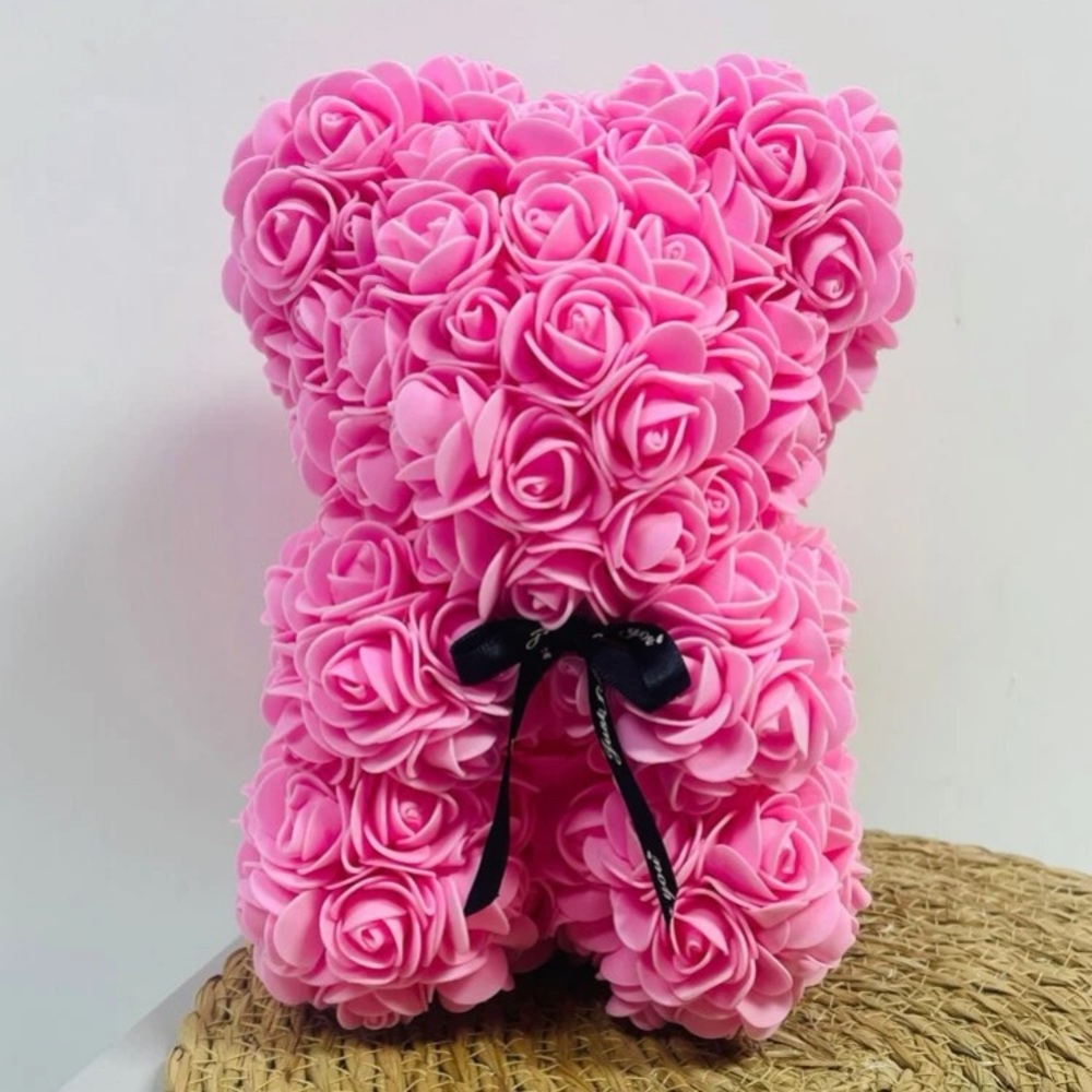 Brand NWT Forever Hot Pink Rose Gift Teddy Bear